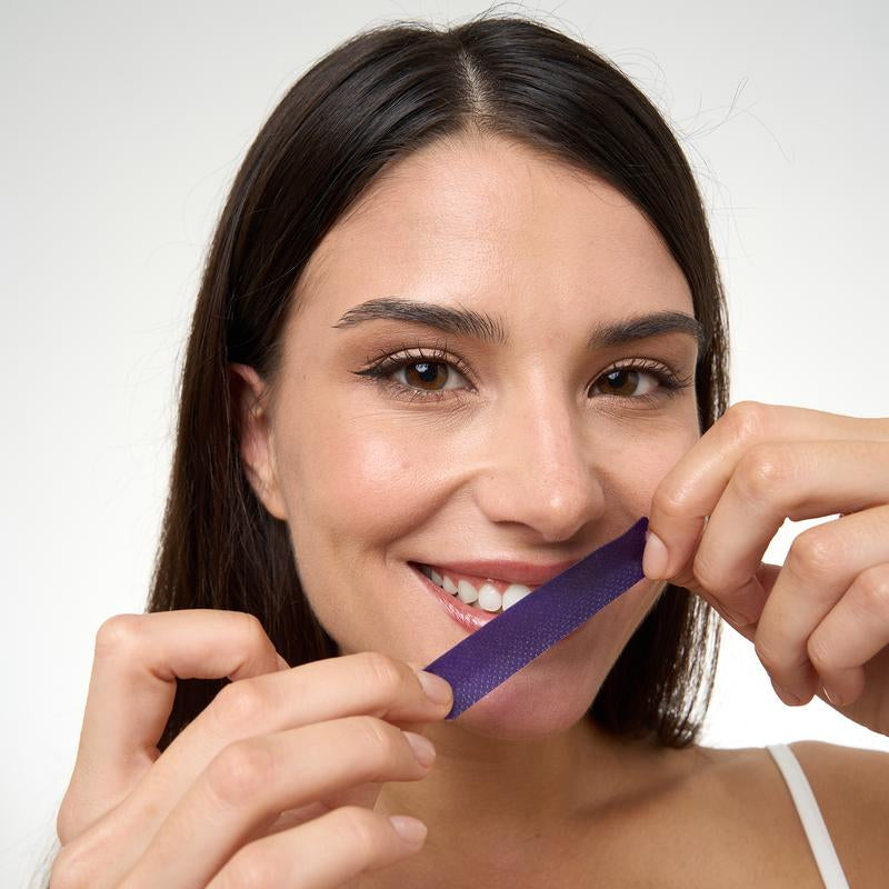 Transform Your Smile with DR.DENT Enamel-Safe Purple Teeth Whitening Strips - 7 or 21 Sessions of Gentle, Peroxide-Free Whitening