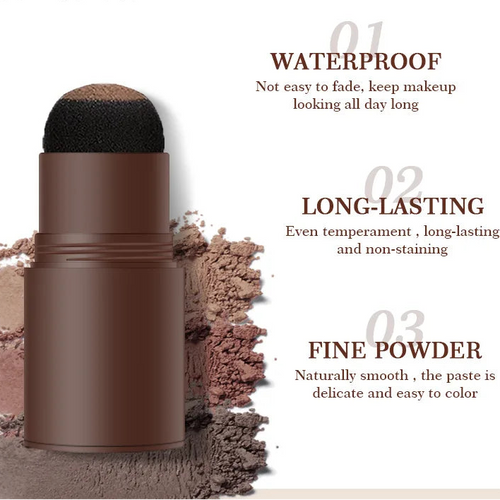 Eyebrow Powder Stamp Shaping Kit - Waterproof, Long-Lasting Korean Makeup for Perfectly Defined Brows