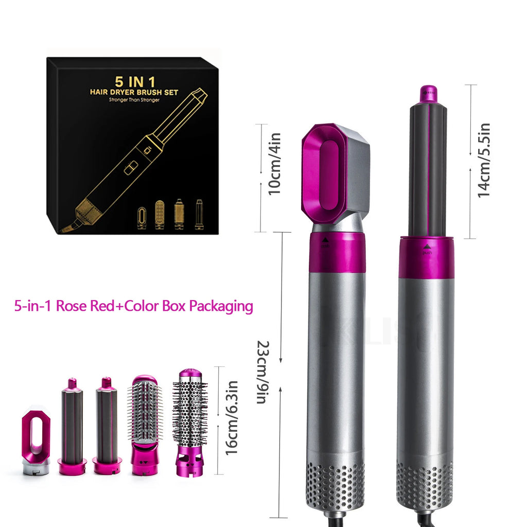 Professional 5-in-1 Hair Styling Tool: Dryer, Curler & Straightener - Dyson Airwrap Inspired